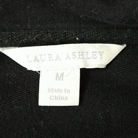 Laura Ashley Black Sweatshirt Zip Up Bling JACKET Women's WOMAN'S Size Medium - Picture 9 of 13